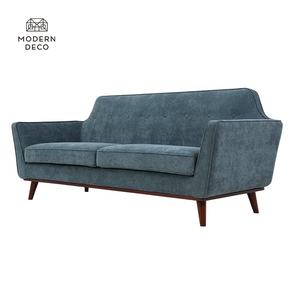 Upolstery कपड़े सोफे के लिए इनडोर कैफे कॉफी दुकान cauch caoch फर्नीचर लकड़ी के आधार 2 सीटर बटन गुच्छेदार loveseat - Product Image 4