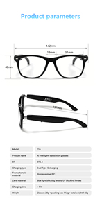 แว่นตาอัจฉริยะ AI พร้อมไฟแสดงสถานะกล้อง ถ่ายภาพ วิดีโอ บันทึกวิดีโอ โทรออก แปลภาษาด้วย AI ชุดหูฟังอัจฉริยะแบบสวมใส่ - Product Image 6