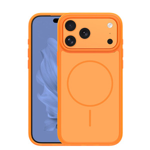 Nueva Funda Protectora Antideslizante Mate para Cámara Completa, TPU, PC, Carga Inalámbrica, Magnética, para <span class=keywords><strong>iPhone</strong></span> 17 <span class=keywords><strong>Pro</strong></span> <span class=keywords><strong>Max</strong></span>, Color Naranja - Product Image 2