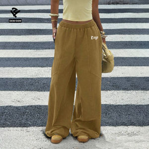 Pantalones Deportivos Personalizados F5786 para <span class=keywords><strong>Mujer</strong></span>, Pantalones de Chándal, Ropa Femenina, Pantalones Anchos, Pantalones Holgados con Cordón, Pantalones para <span class=keywords><strong>Mujer</strong></span> - Product Image 1