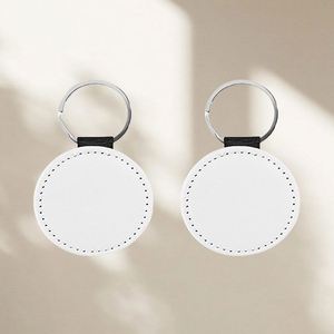 Porte-clés en cuir PU à motif lychee, personnalisable avec logo, par sublimation thermique - Product Image 4
