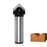 Fraiseuse CNC, fraise à rainurer en V 3D, fraise à rainurer pour bois, style à insert, 90 degrés, pour le travail du bois, tige de 1/2 pouce