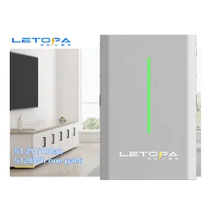 LETOPA 48V Lithium Ion Battery Pack Powerwall High Quality 48V 51.2V 100ah Wall Mounted Battery for Residential Home System