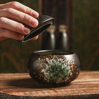 Créativité rétro sous glaçure céramique cuisson oursin sashimi bol nid d'oiseau tasse maison Restaurant ragoût bol d'oeufs avec couvercle