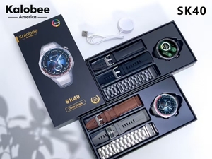 스포츠 스마트 워치 1.53 인치 스크린 라운드 페이스 315mah 배터리 3 밴드 메탈 스마트 시계 SK40 - Product Image 3