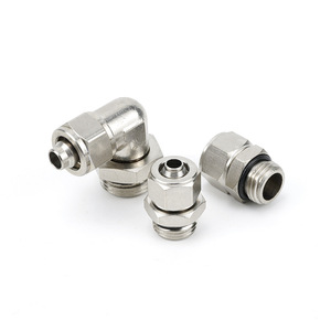 Acoplador Rápido de Cobre Niquelado Sayu, Rosca Macho G, Codo de Ángulo Recto, Conexión Neumática PL8-G02 - Product Image 4
