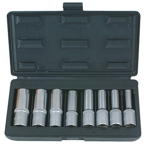 8 pièces TORX®Jeu de douilles à percussion Cr-V Matériau Finition chromée L.75 Mm-1/2 "E10 à E24 pour le bricolage Entretien et réparation - Product Image 1