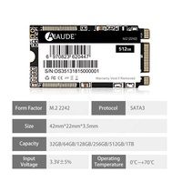 قرص صلب M.2 2242 NGFF SSD بسعات 64 جيجابايت و128 جيجابايت و256 جيجابايت و512 جيجابايت و1 تيرابايت، M.2 SATA 3 للحواسيب المحمولة