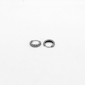 yunnique Tibetan <b>Silver</b> <b>Huggie</b> Earrings 316 Stainless Steel Geometric Design For Men And Women Fashion Jewelry - Product Image 2