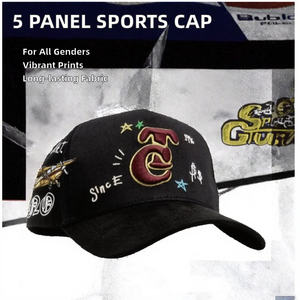 Gorra Deportiva de Béisbol OEM ODM de 5 Paneles con Visera Curva de Gamuza Negra, Sombreros Finos Originales Edición Especial de <span class=keywords><strong>Gallo</strong></span> - Product Image 4