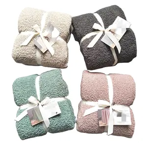 Vente en gros de couvertures en peluche réversibles en flanelle polaire, couverture douce, chaude et confortable en fausse fourrure Teddy pour canapé-lit