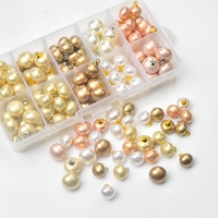 Boutons ovales en perles brillantes de 10mm et 12mm, avec cerceaux dorés et argentés, pour vêtements, sacs à chaussures, pendentifs cousus à la main, décoratifs, DIY, 5 pièces