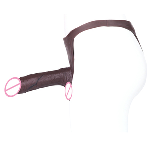 Schwarze Farbe Riemen auf hohlen realistischen Dildo Silikon Riemen Penis Ärmel Hosen Schwanz vergrößerung Sexspielzeug für Männer - Product Image 3