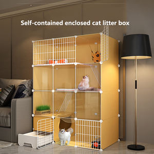 Vente en gros : Maisonnette pour animaux de compagnie en métal, type villa, pour intérieur, grand espace, avec toilettes, 4 niveaux - Product Image 6