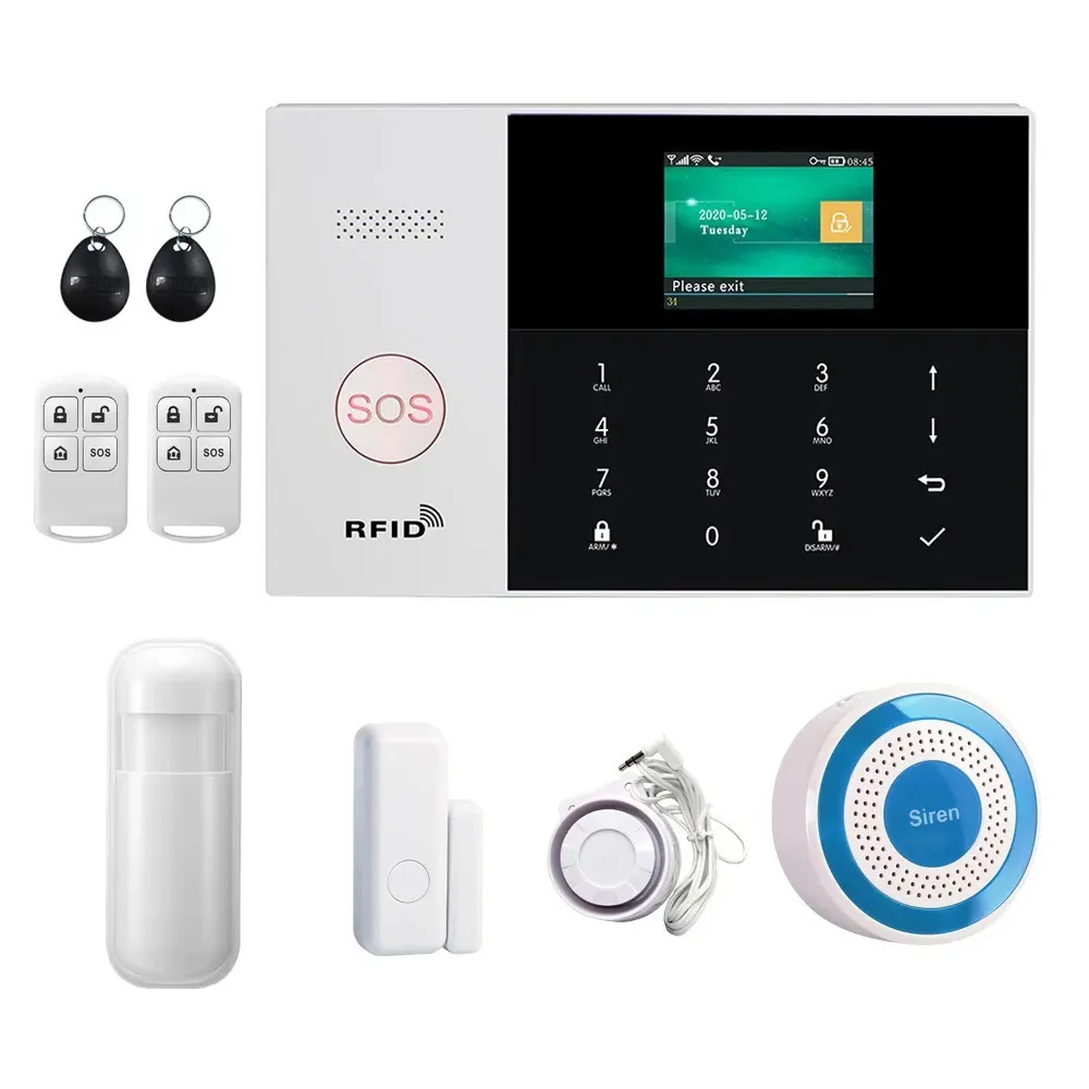 Không dây wifi GSM Home an ninh Hệ thống báo động với thẻ RFID