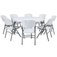 Tables pliantes rondes de 6 pieds en plastique robuste pour banquet de mariage en plein air
