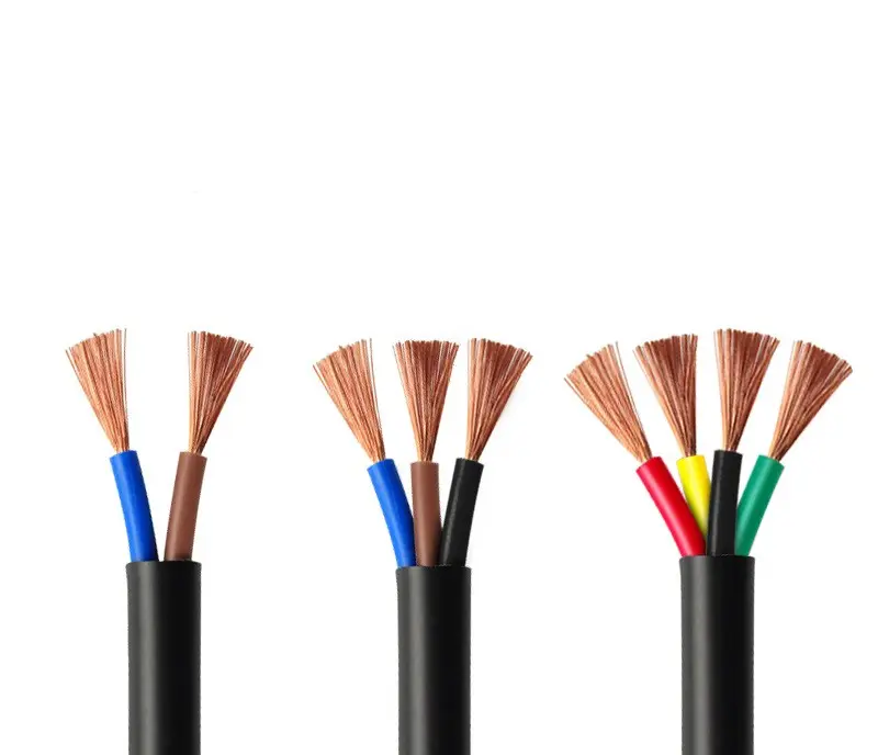 Cable flexible plano con revestimiento de cloruro de polivinilo aislado de PVC RVVB, cable eléctrico, línea de cobre, fabricantes