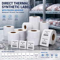 Étiquette en papier synthétique thermique directe adhésive pour congélateur, 100x150mm A6, imperméable, résistante à l'huile, rouleau d'autocollants 4x6 pour produits surgelés, vente en gros
