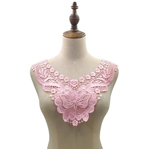 Floral <span class=keywords><strong>Soluble</strong></span> Dans <span class=keywords><strong>L</strong></span>'eau Dentelle Col Applique Multi Couleurs Bas LT2419A - Product Image 2