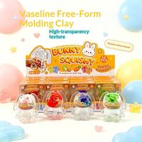 Jouet sensoriel transparent en forme de lapin, pâte à modeler souple, figurine animale à presser, 12 pièces, pour les 14 ans et plus