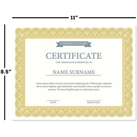 Papiers de certificat en parchemin blanc Elite Gold, compatibles avec les imprimantes laser et jet d'encre, pour le bureau, les récompenses d'entreprise, les diplômes