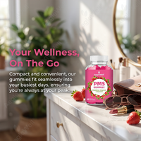 Aeglewell Gummies PMS avec Gattilier, Dong Quai et Vitamine B6, Favorise le confort cyclique, l'équilibre de l'humeur et le soutien menstruel pour les femmes