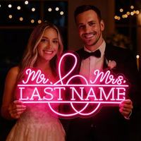 Enseigne lumineuse néon LED rouge murale en aluminium, certifiée CE, IP66, personnalisable 'Mr.' pour le dropshipping Décoration de mariage pour la mariée