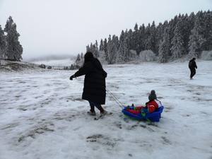 Grand traîneau à neige en plastique avec frein - Product Image 5