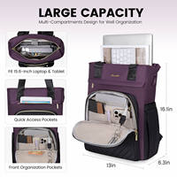Sac à dos de voyage large et ouvert Sac à dos pour étudiant École Travail Affaires Ordinateur Fourre-tout Sac à dos pour ordinateur portable 15.6 pouces pour femmes