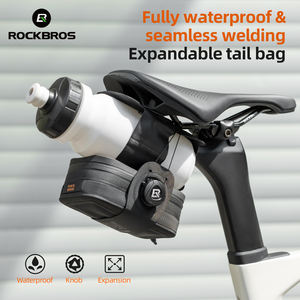 Bolsa Trasera Impermeable para Bicicleta de Carretera ROCKBROS con Cierre de Perilla, Bolsa Trasera de Poliéster para Sillín con Soporte para Botella de Agua para Ciclismo - Product Image 2