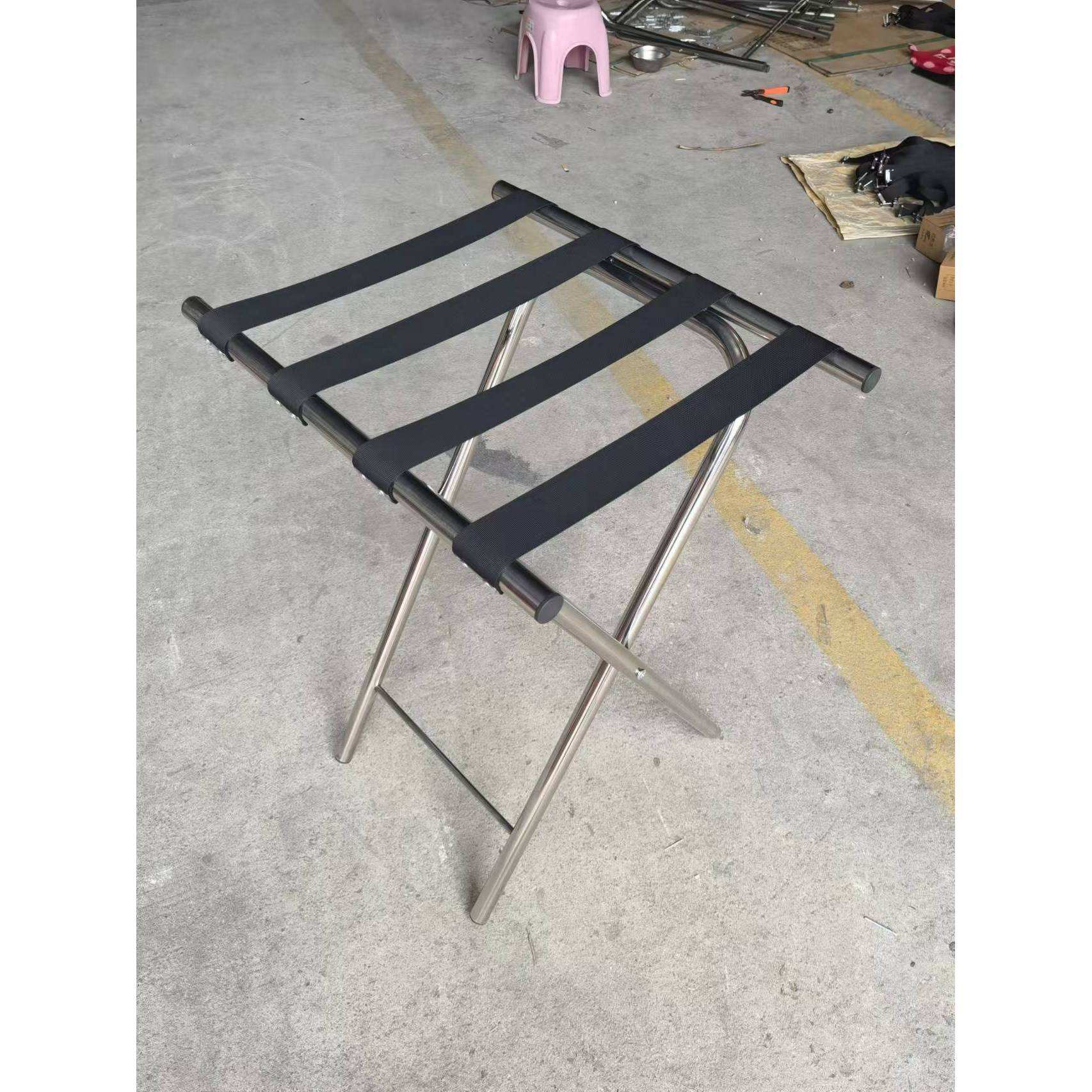 Estante de equipaje de acero inoxidable engrosado 1,0mm de plata