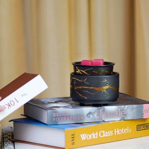 Popular <span class=keywords><strong>3</strong></span> en 1 fusión de cera de vela eléctrica de porcelana negra mate con oro galvanizado a la venta - Product Image 6