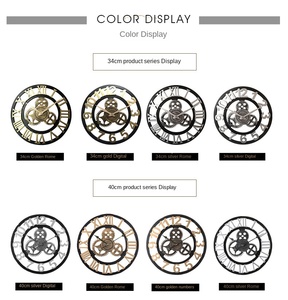 アメリカのレトロギアクォーツ無声壁時計クラシック木製吊り時計針リビングダイニングルーム用シングルフェイス - Product Image 3