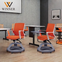 Chaise de bureau ergonomique moderne à dossier souple, pivotante et pliable, idéale pour la salle de classe – Prix direct usine