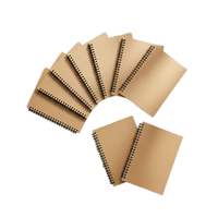 Cuaderno Espiral A5 de Papel Kraft en Blanco, 50 Hojas, Cuaderno de Papel Personalizado - Marca MS para Regalos, Negocios y Uso en la Oficina