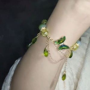 Summer Fresh Style Green Stone Round Crystal <b>Beads</b> <b>Bracelet</b> for Women Butterfly Charm <b>Bracelet</b> Green Crystal <b>Bracelet</b> - Product Image 4