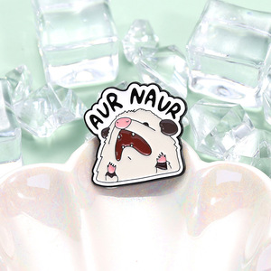 Creative cochon d'Inde mignon souris forme gravée impression UV métal Badge accessoires personnalité amusant Animal série en gros - Product Image 3