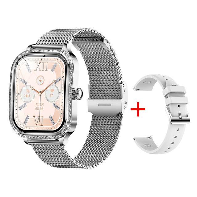 MK88 Women's Smart Watch 1.75inch Screen BT Call Heart Rate Health Monitoring Lady Fashion Smartwatch