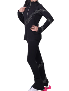 Куртка для фигурного катания для девочек с брюками леггинсы для катания на коньках Флисовая теплая тренировочная одежда - Product Image 2