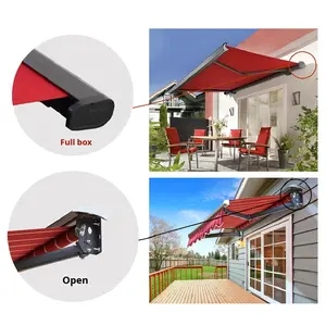 Ombrellone Parasole Pieghevole Retrattile Elettrico con Telecomando Rinforzato per Balcone, Cortile, Porta e Riparo Antipioggia da Esterno - Product Image 2