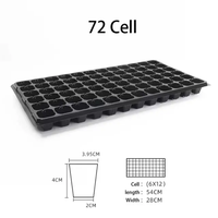 Plateau de semis en plastique PET à 72 alvéoles pour plantes, plateau de pépinière pour légumes, vente en gros directe d'usine avec serre pour légumes
