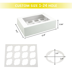 24 lỗ <span class=keywords><strong>cupcake</strong></span> hộp có thể gập lại với cửa sổ rõ ràng cấp thực phẩm bánh bao bì biểu tượng tùy chỉnh bán buôn bánh rán Muffin hộp bánh cưới - Product Image 4