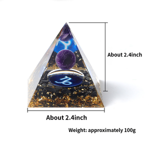 Pirámide de orgón de cristal de energía curativa natural al por mayor, doce constelaciones, pirámide de grava, <span class=keywords><strong>cuarzo</strong></span>, pieza de decoración del hogar - Product Image 4