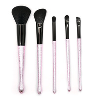 Set Rias Wajah Soft Fiber Crystal Diamond 10pcs Alat Kosmetik Kabuki untuk Foundation Eyeshadow Blending Wool Dapat Disesuaikan untuk Bibir