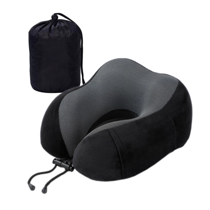 Oreiller cervical noir + sac de rangement