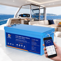 Batería Marina LiFePO4 de 12.8V 100Ah 200Ah 300Ah 400Ah, Compatible con Victron, para Barcos, Yates y Autocaravanas, de Fosfato de Hierro y Litio, 5000 Ciclos