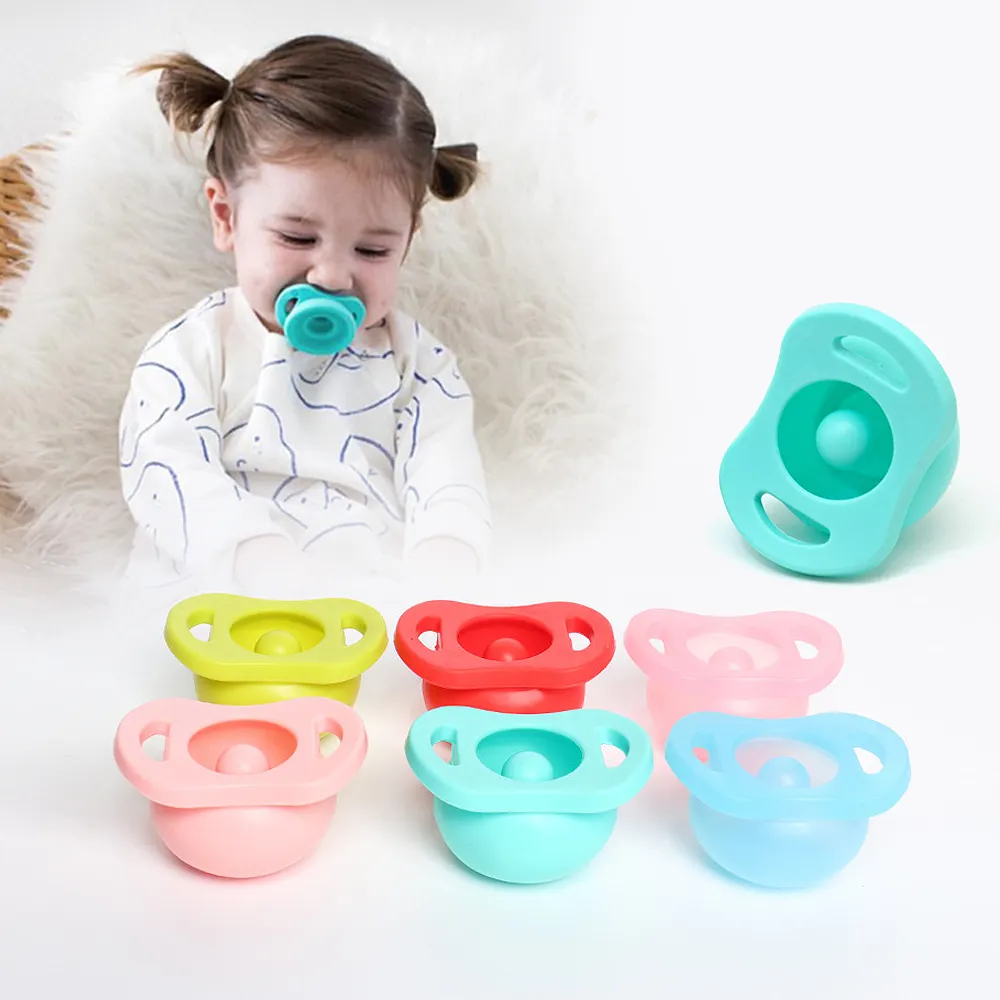 Grosir dot bayi dapat ditarik desain baru mainan dot tumbuh gigi silikon penuh bayi baru lahir tahan debu