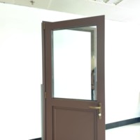 Porte battante extérieure moderne et élégante en alliage d'aluminium, isolation thermique, surface finie, verre trempé, marque BIEYE, série 85, 5
