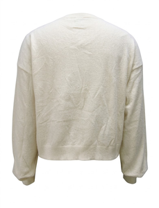 Cardigan court à col roulé blanc pour femme, 50% viscose, 27% nylon, 23% polyester, manches longues, uni, pull modeste, printemps - Product Image 3