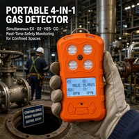 Détecteur de gaz portable HIREP 4-en-1 Exib IIC T4 Gb avec écran LCD, alarme pour gaz combustibles O2 CO H2S, batterie 2000mAh, vente en gros OEM